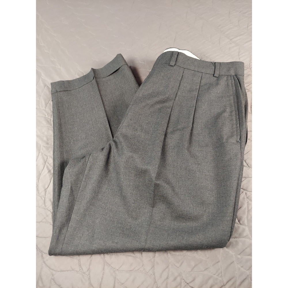 Lauren Ralph Lauren Wool Dress Pants Mens 36 Gray Pleated Formal Suit Trousers